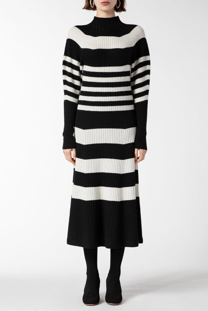 RVN Dress S Stripe Turtleneck Dress