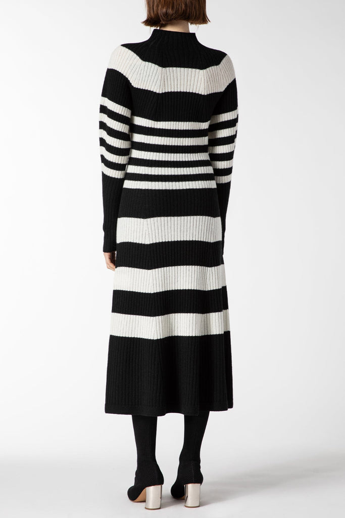 RVN Dress S Stripe Turtleneck Dress