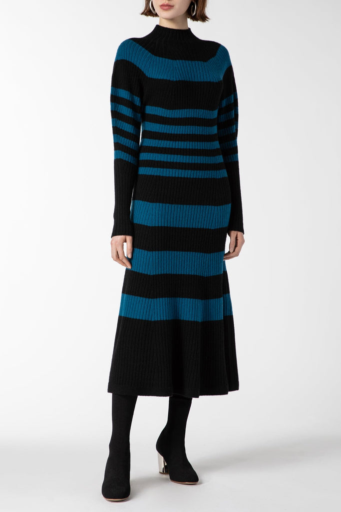 RVN Dress S Stripe Turtleneck Dress