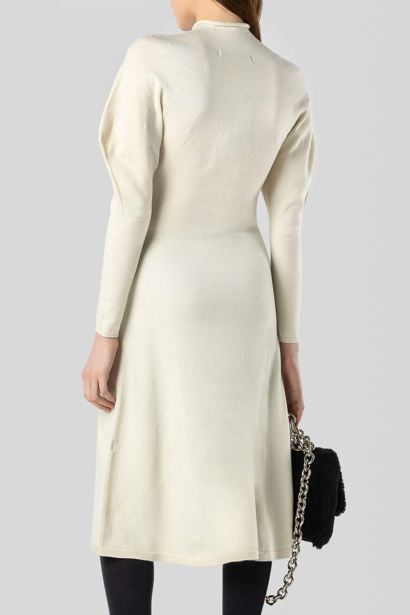 RVN Seamless 3D-Knit Turtleneck Midi Dress