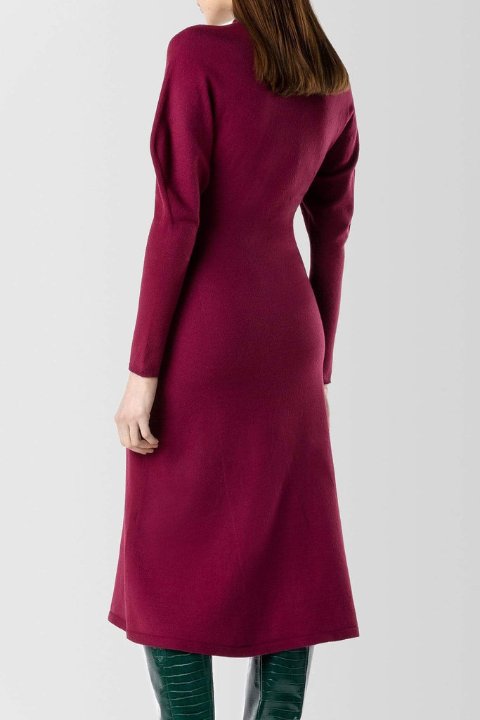 RVN Seamless 3D-Knit Turtleneck Midi Dress