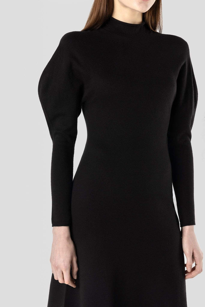 RVN Seamless 3D-Knit Turtleneck Midi Dress