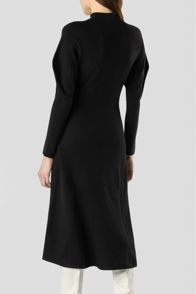 RVN Seamless 3D-Knit Turtleneck Midi Dress