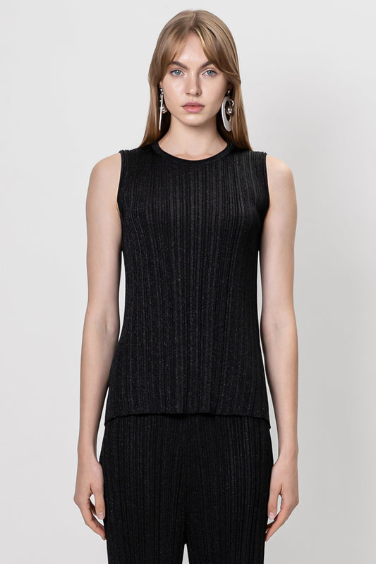 RVN Pullover Metallic Rib Sleeveless