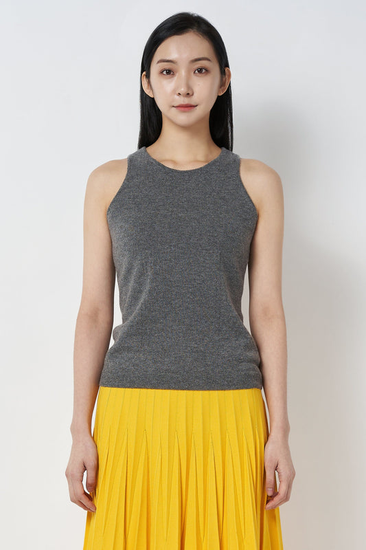 RVN Pullover Cashmere Crewneck Knit Tank Top