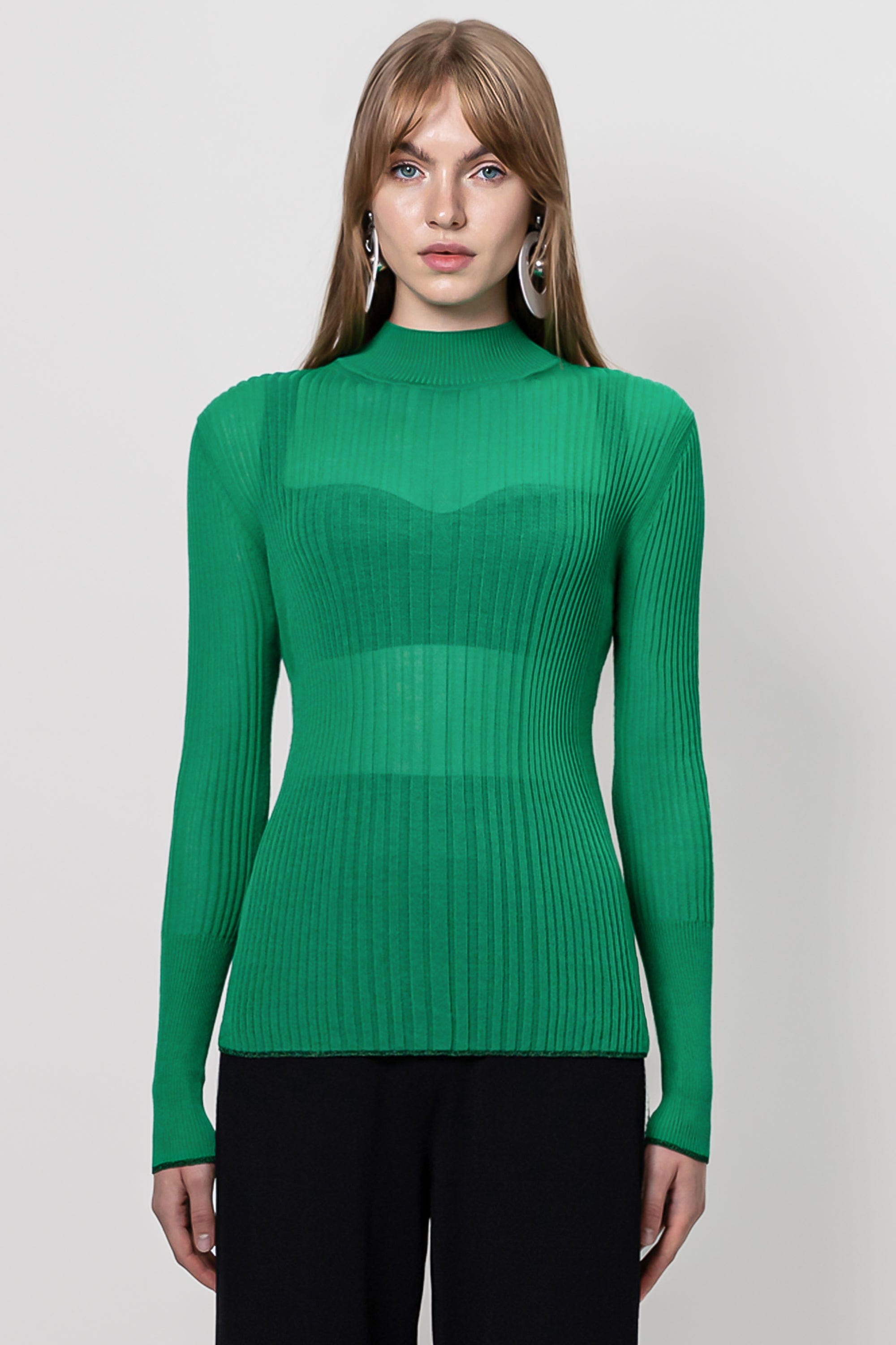 Sheer Cotton Rib Knit Top – RVN Official